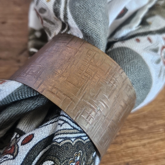 Textured Copper Cuff Bracelet Artisan Style With Patina - Picture 7 of 7